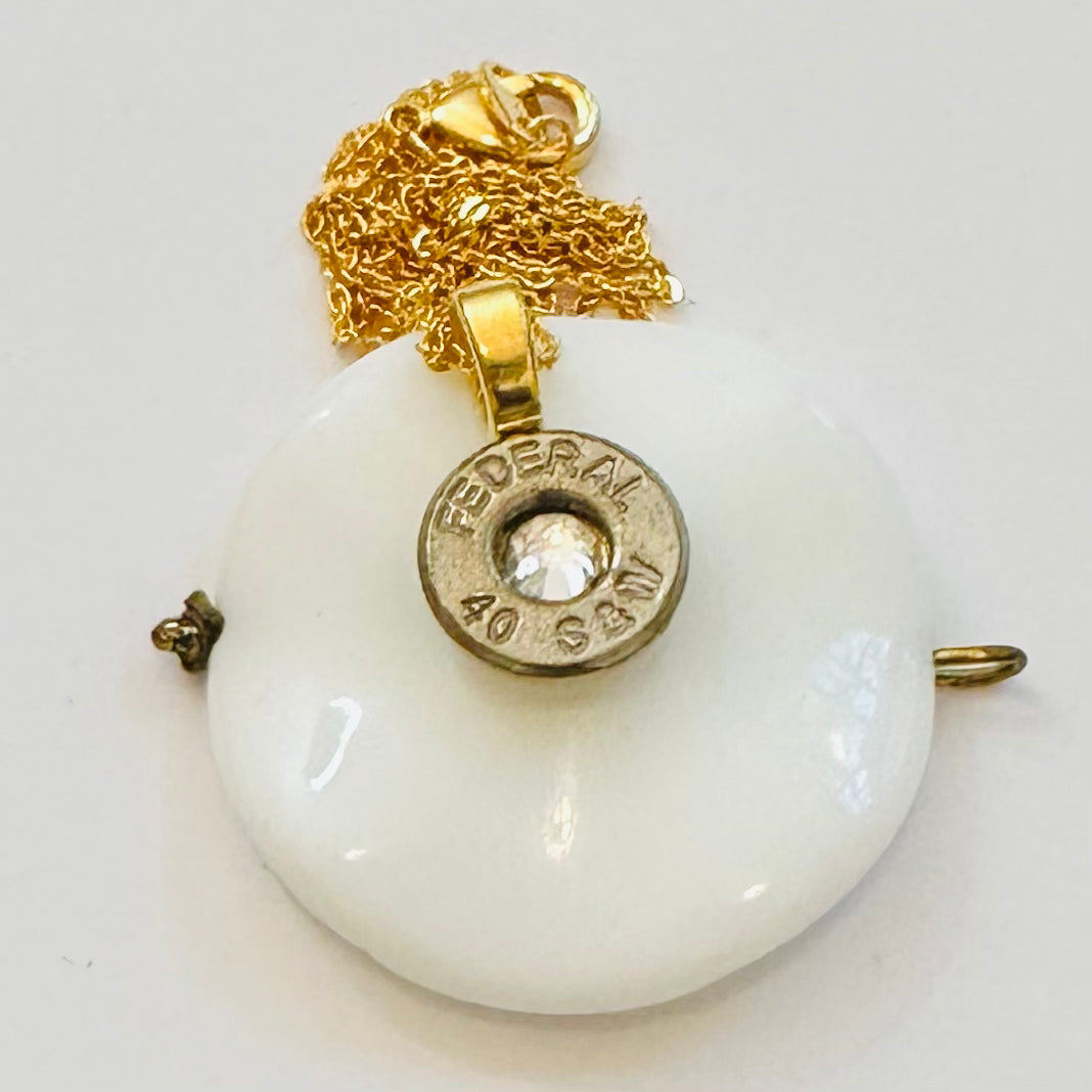 Single BulletSlice Crystal Center Necklace - Gold Filled Chain