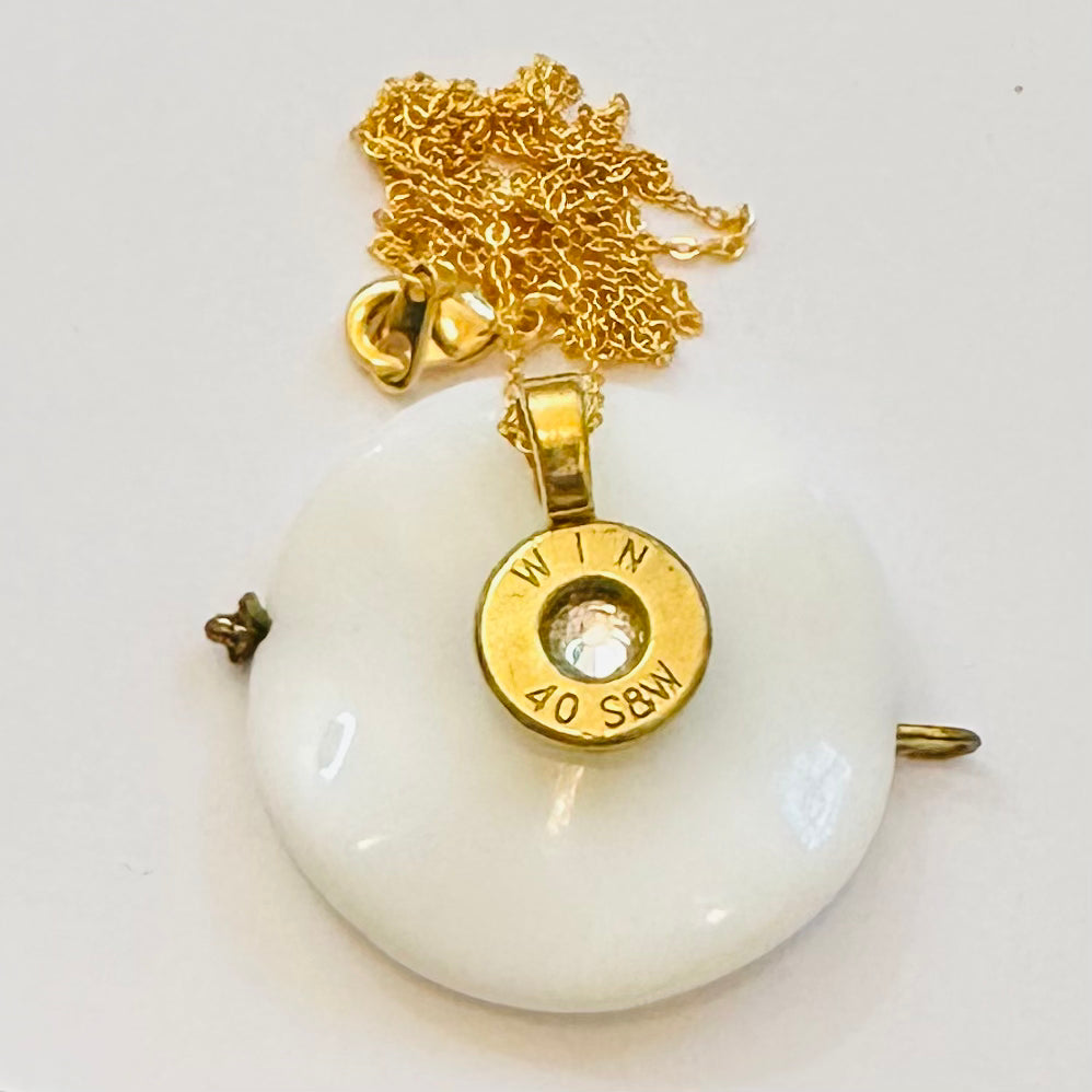 Single BulletSlice Crystal Center Necklace - Gold Filled Chain