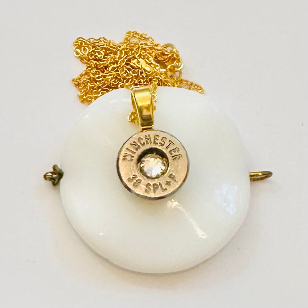 Single BulletSlice Crystal Center Necklace - Gold Filled Chain