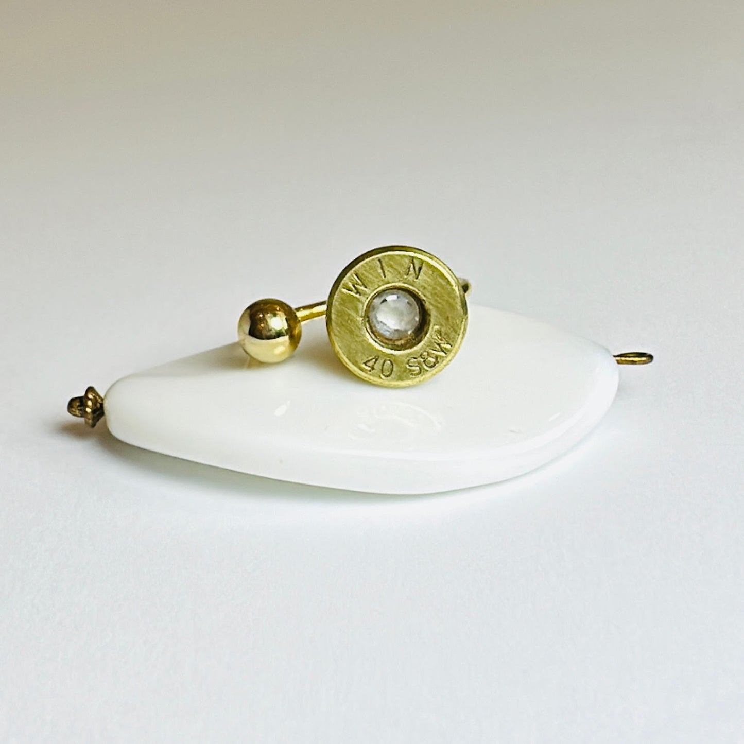 BulletSlice Crystal Center Ring - Gold Base