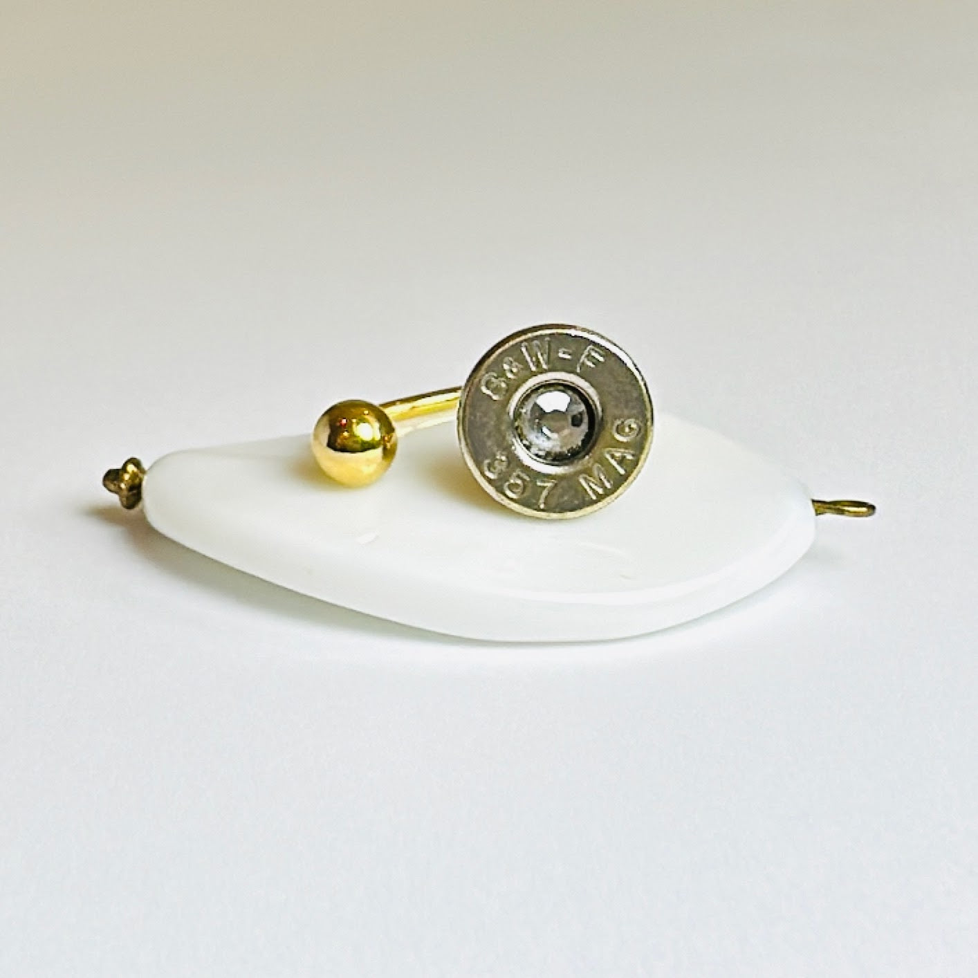 BulletSlice Crystal Center Ring - Gold Base