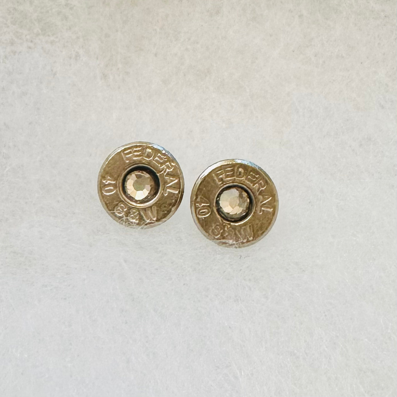 BulletSlice Crystal Center Stud Earrings