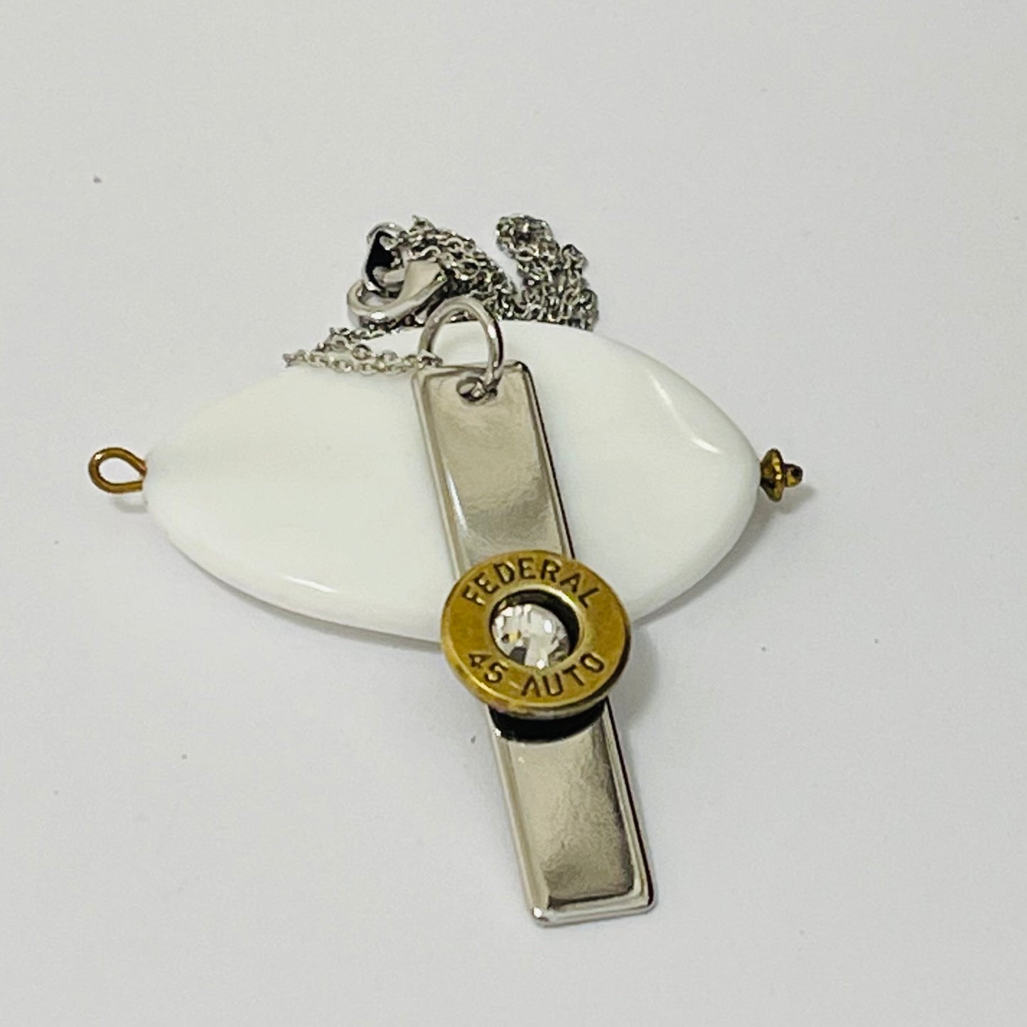 BulletSlice Crystal Center Bar Necklace