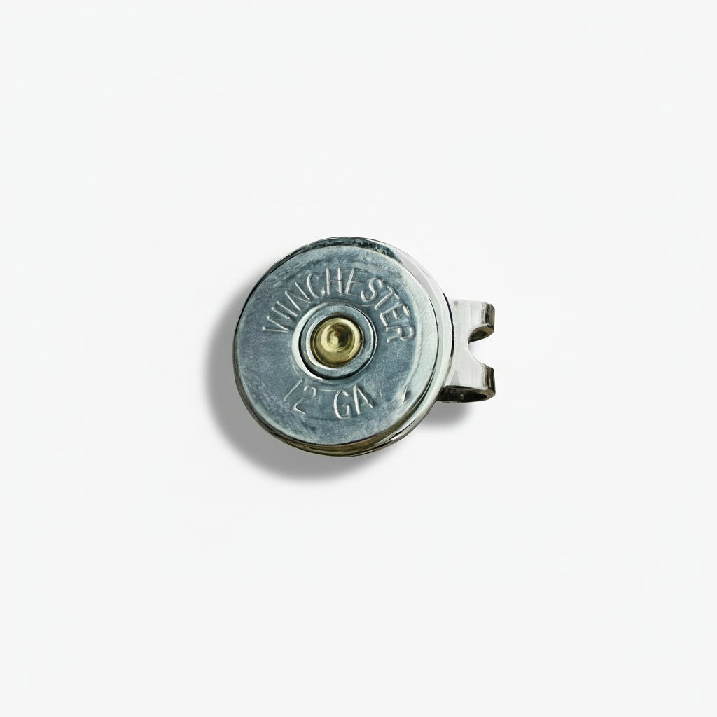 Shotgun Shell Slice Golf Ball Marker & Hat Clip Set | Silver