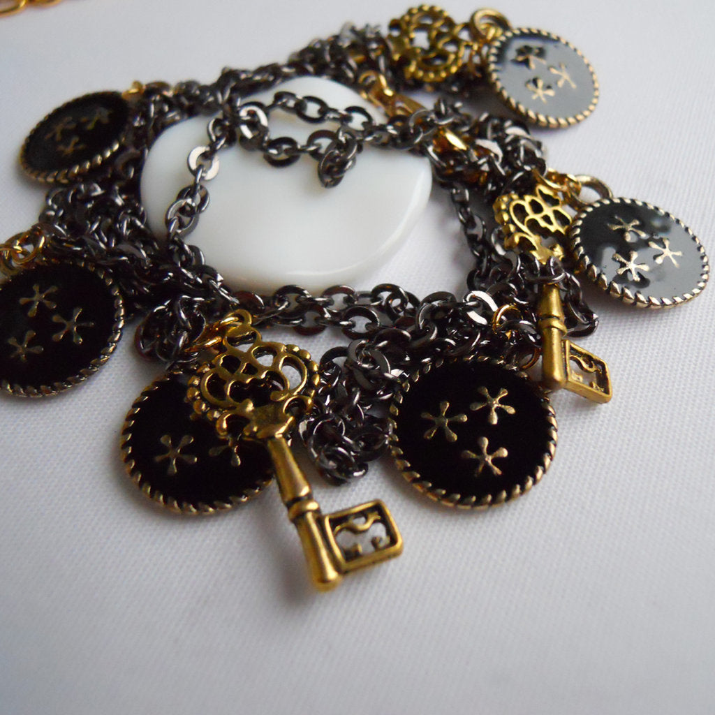 Keys to Gunmetal Necklace