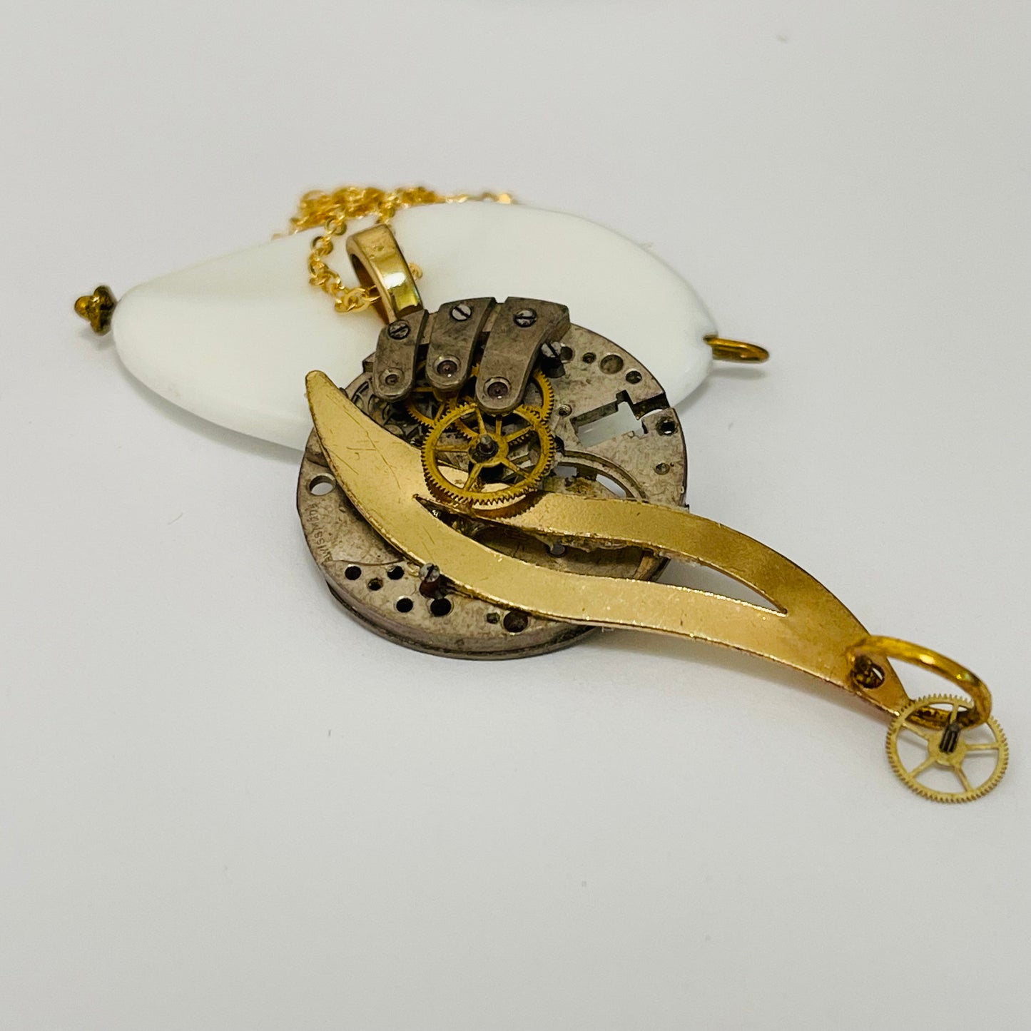 Slice of Time Antique Pocket Watch Necklace
