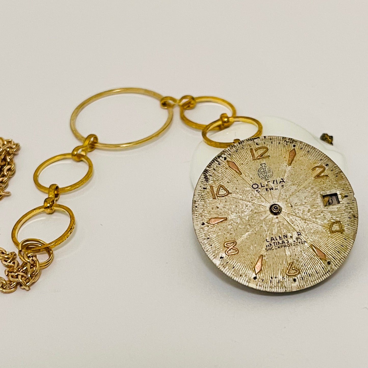 Hooped Inside Out Antique Pocket Watch Necklace