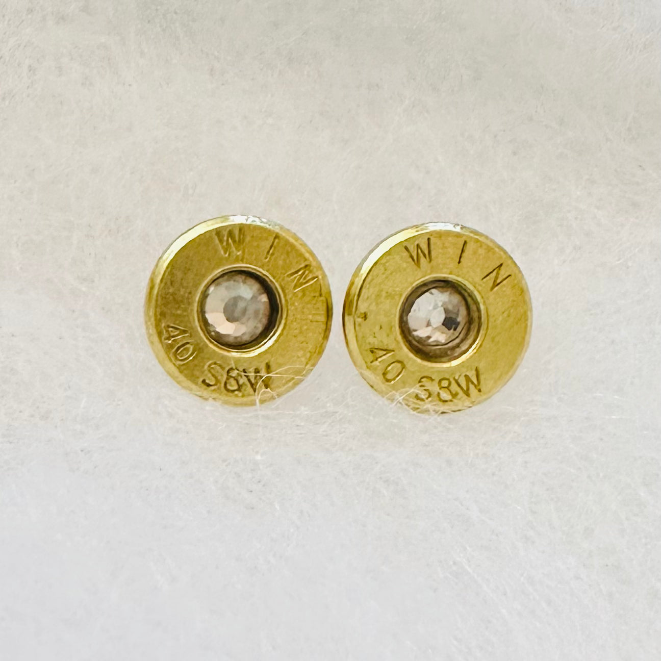 BulletSlice Crystal Center Stud Earrings