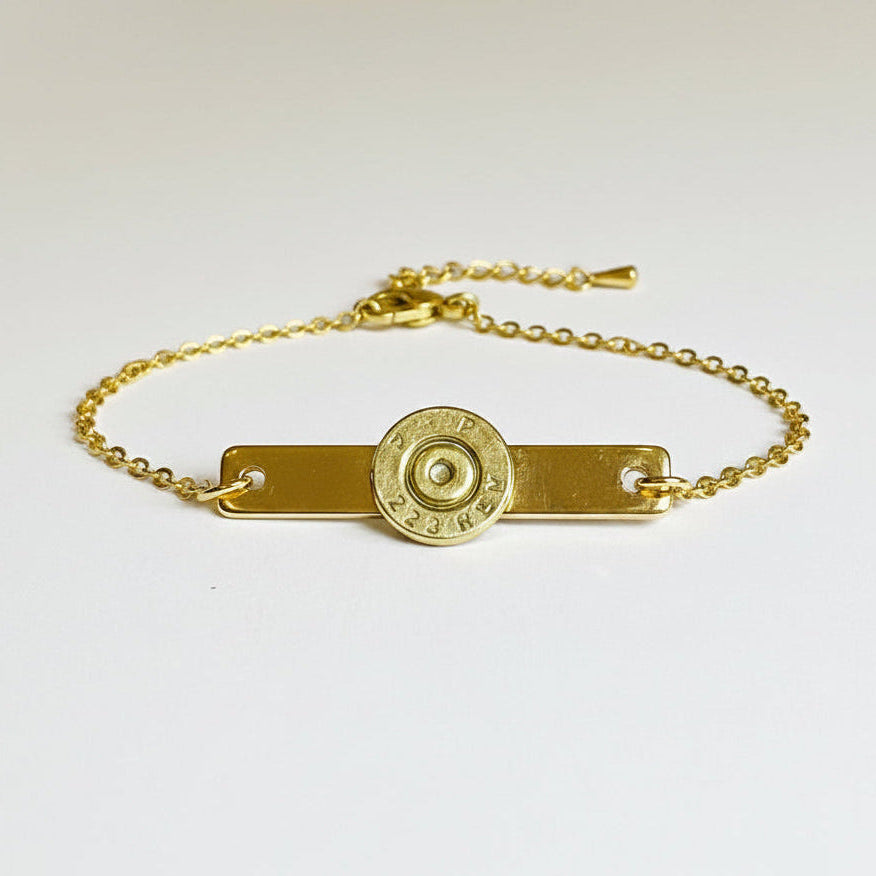 BulletSlice Bar Primer Center Bracelet | Gold