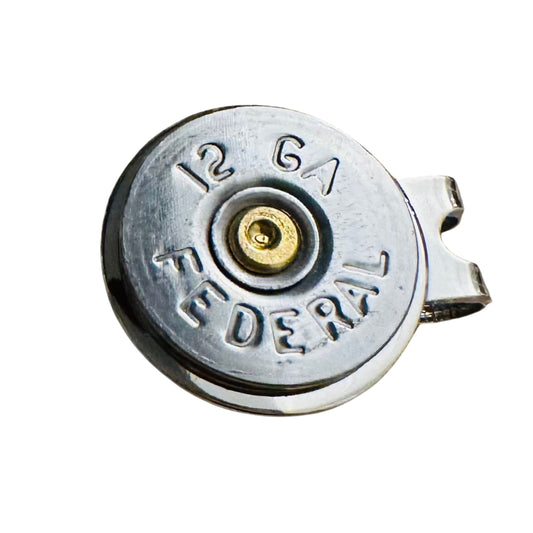Shotgun Shell Slice Golf Ball Marker & Hat Clip Set | Silver