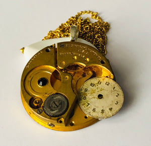 Time in Time Gold Antique Pocket Watch Necklace