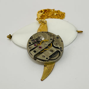 Slice of Time Antique Pocket Watch Necklace