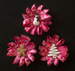 Holiday Pink Ribbon HairFlowers