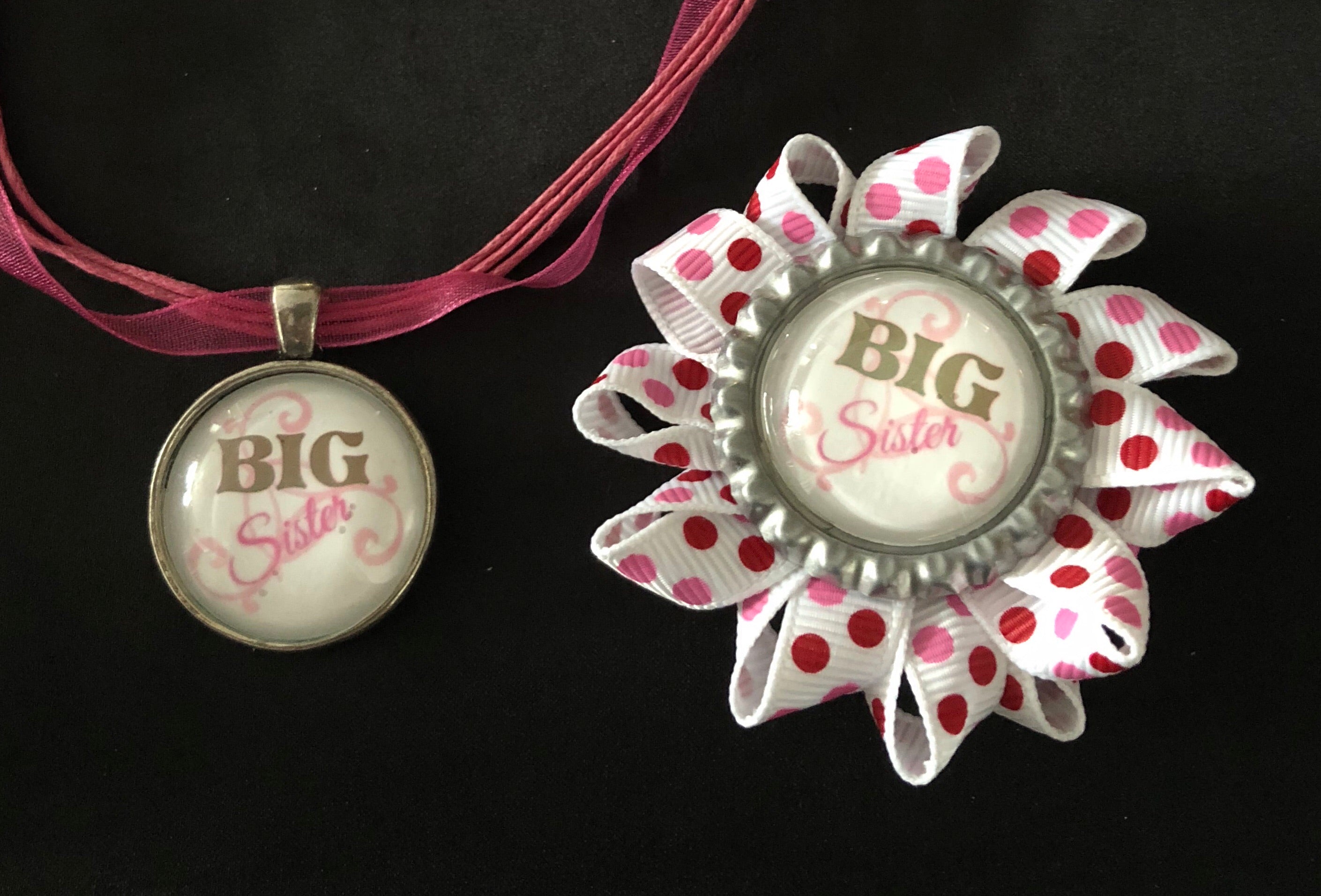 Big Sister / Little Sister Bottle Cap Necklaces