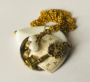 Unlock the Gates of Time Gold Pendant Necklace